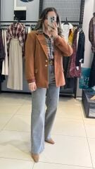 Gold Düğmeli İçi Astarlı Ceket