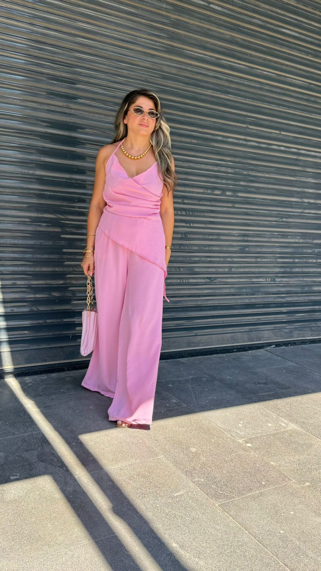 Pembe Asimetrik Kesim İkili Takım