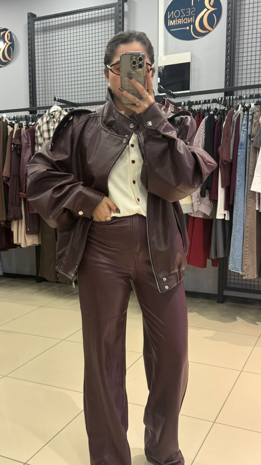 Deri Marka Model Pantolon-BORDO