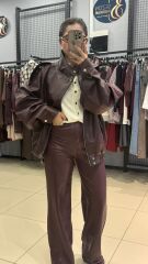 Deri Marka Model Pantolon-BORDO