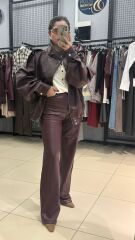 Deri Marka Model Pantolon-BORDO
