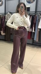 Deri Marka Model Pantolon-BORDO