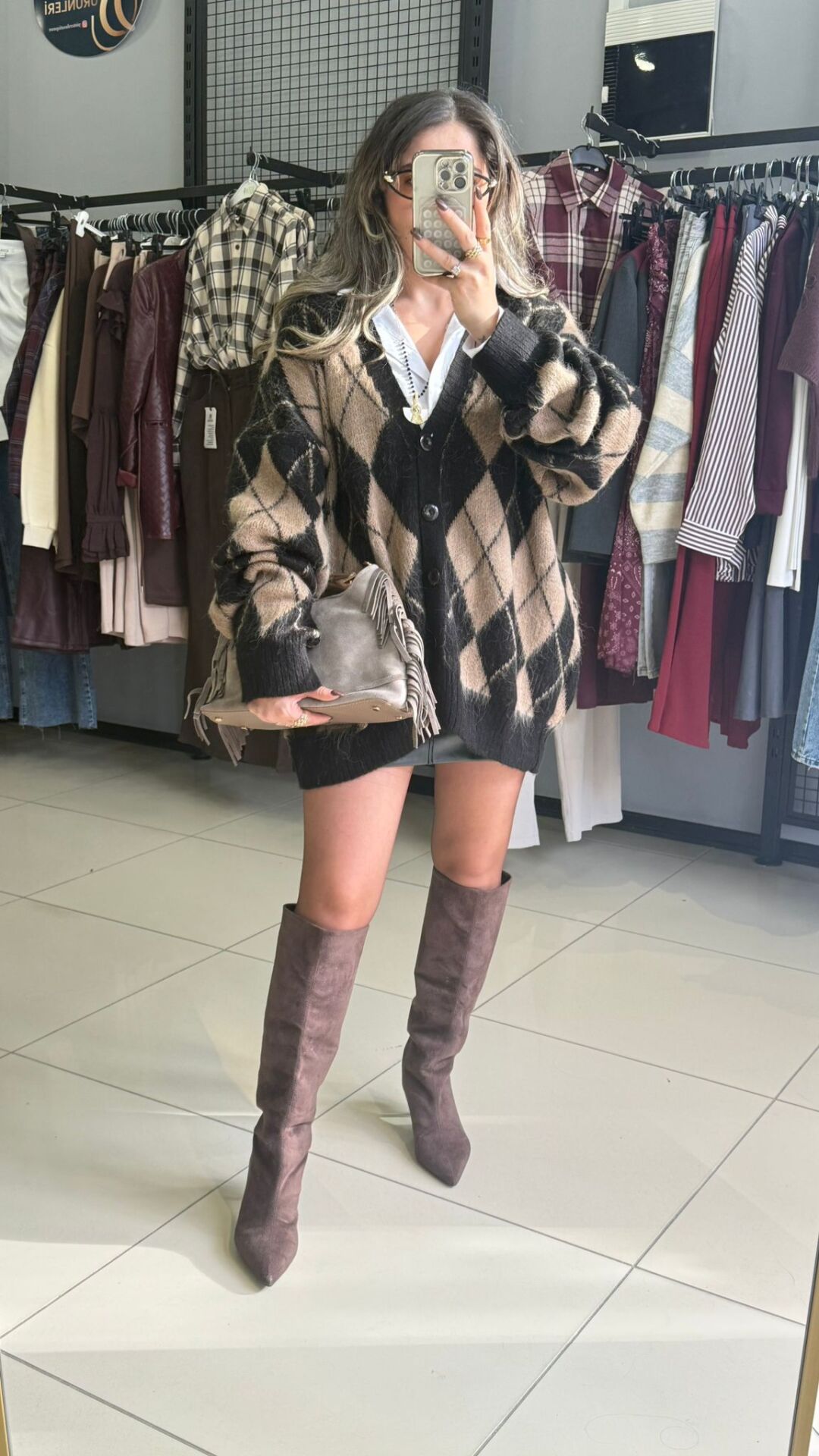 Baklava Desenli Hırka