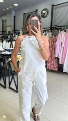 İşlemeli Keten Bluz