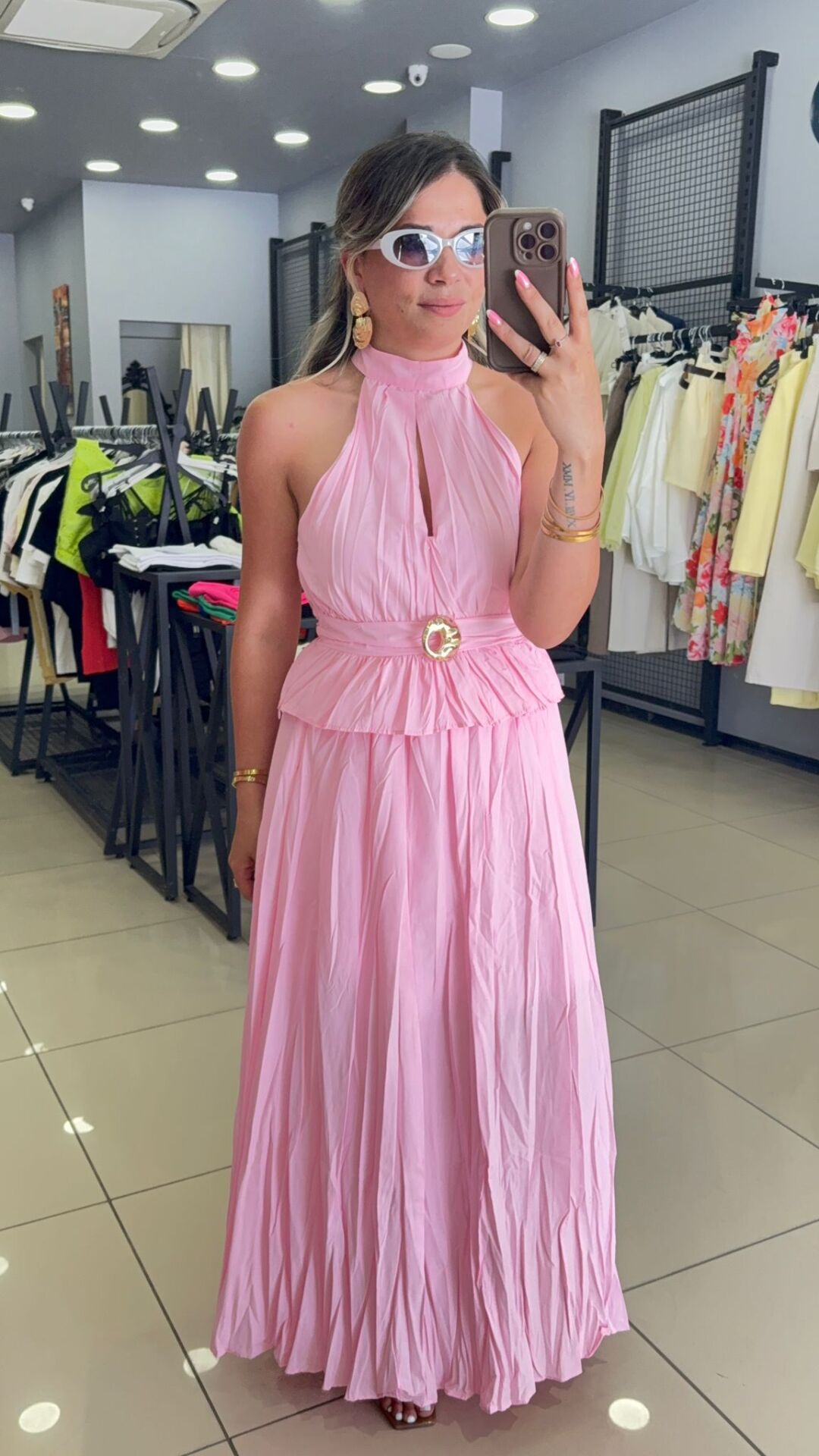 Pembe Tasarım Pilliseli Takım