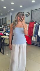 Mavi Straplez Triko Bluz