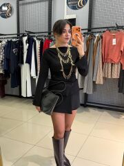 İki Parca Tasarım Elbise-SİYAH