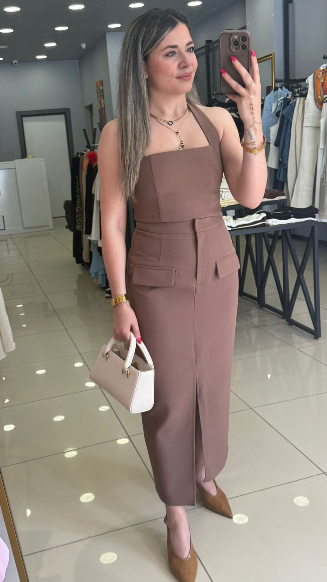 Kahve Midi Boy İkili Takım