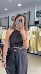 Boyundan Bağlamalı Sırtı Açık Bluz