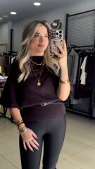 Yarasa Kol Dilvin Triko Bluz-BORDO