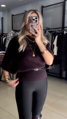 Yarasa Kol Dilvin Triko Bluz-BORDO