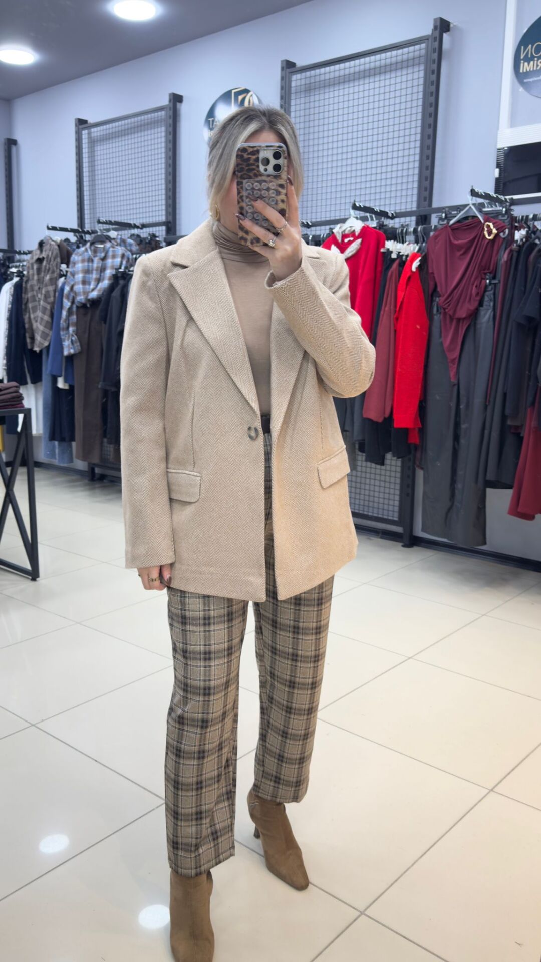 Blazer Ceket-BEJ