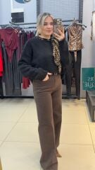 Kahve Kendinden Kemerli Jean