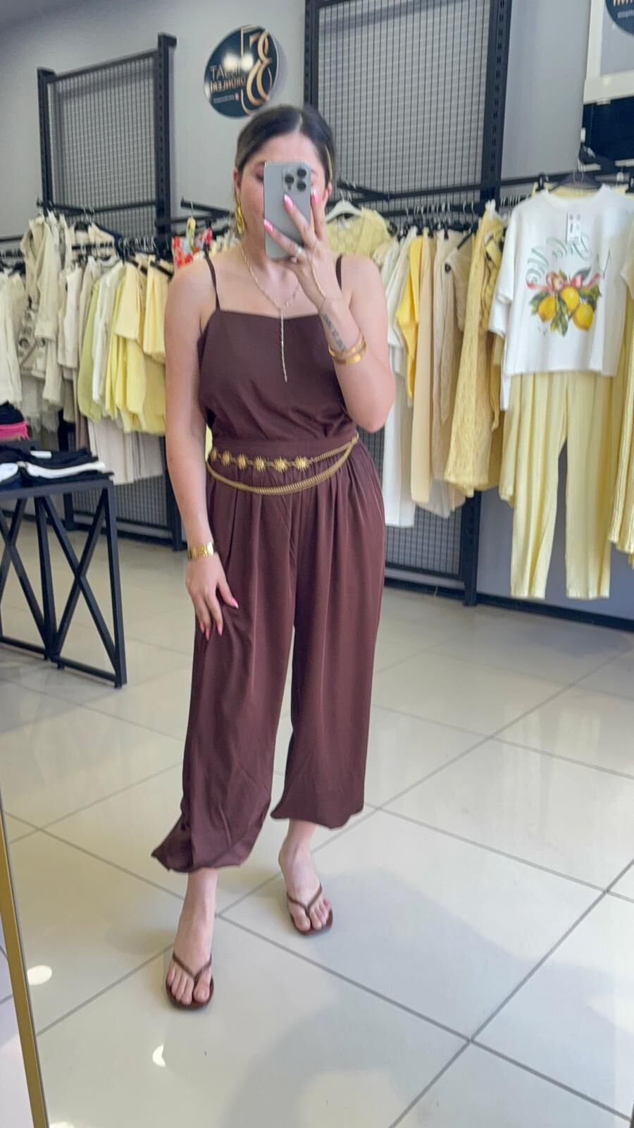 Saten İp Askılı Bluz