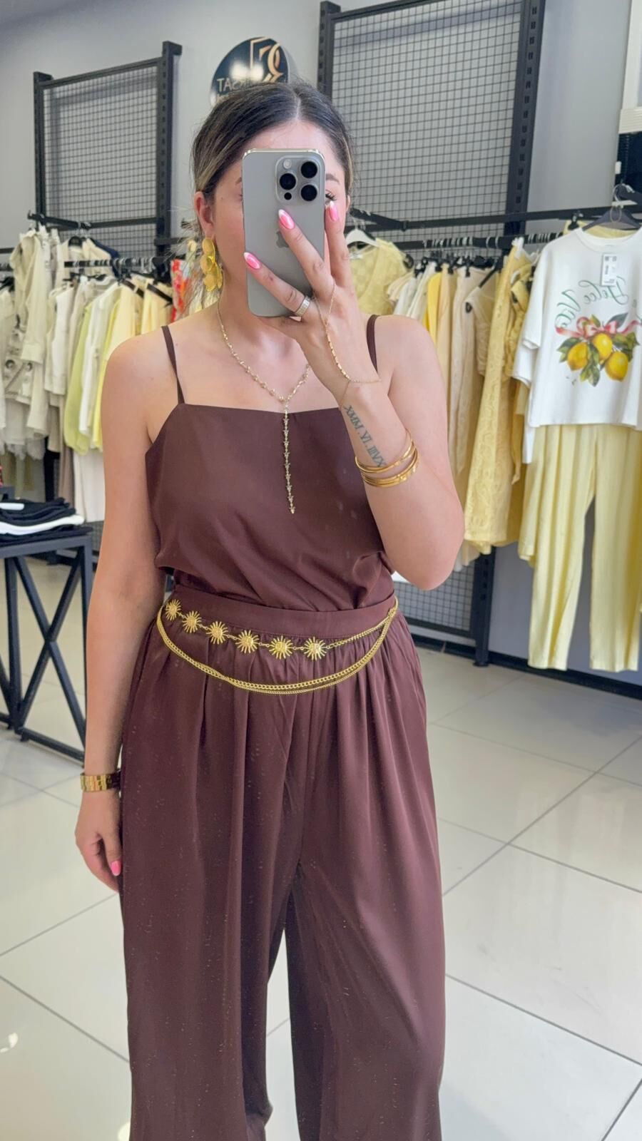 Saten İp Askılı Bluz