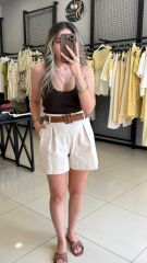 Dilvin Boyundan Geçmeli Bluz-SİYAH