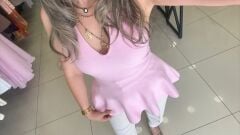 Dilvin Peplum Triko Bluz-PEMBE