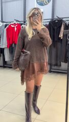 Marka Model Tasarım Dantel Kazak Elbise