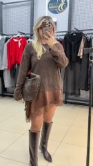 Marka Model Tasarım Dantel Kazak Elbise