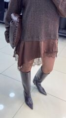 Marka Model Tasarım Dantel Kazak Elbise