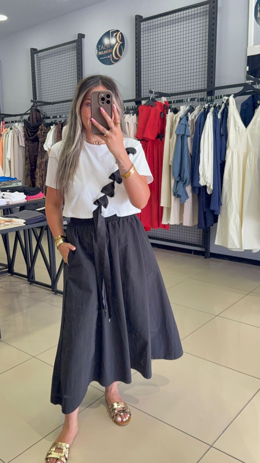 Beli Lastikli Poplin Etek