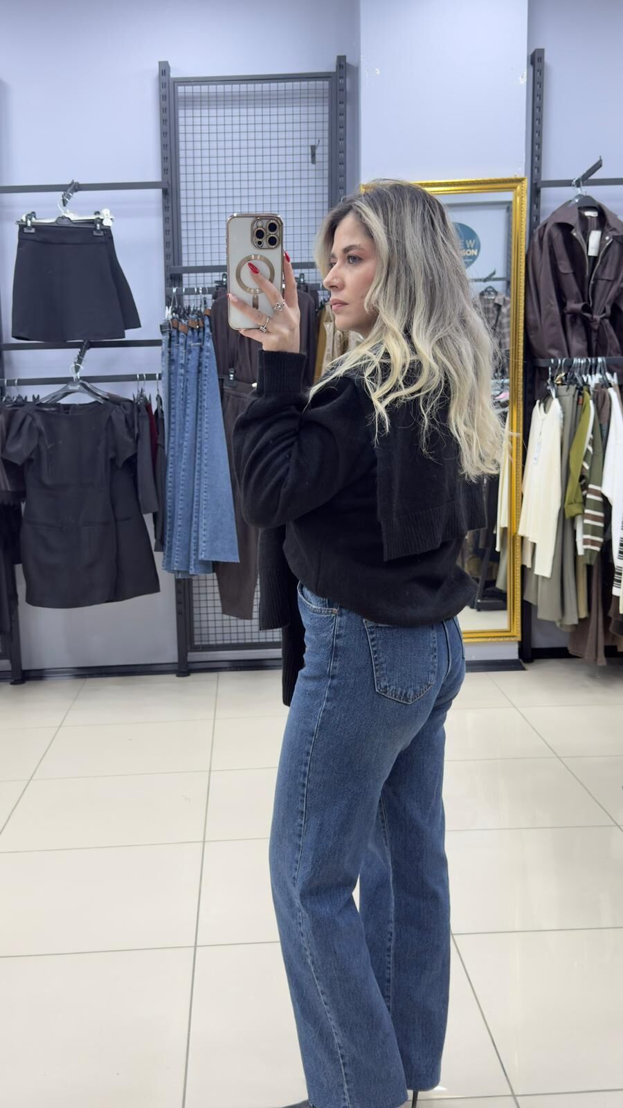 Şallı Triko Kazak-SİYAH