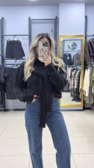 Şallı Triko Kazak-SİYAH