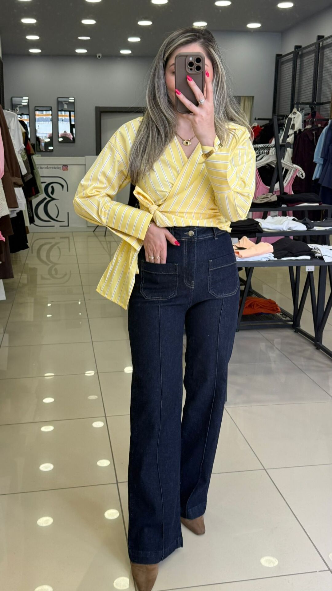 Bağlama Detaylı Poplin Gömlek