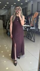 Marka Model Yırtmaçlı Şifon Elbise