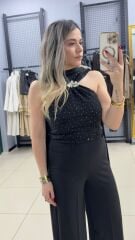 Taşlı Pelerin Detaylı Bluz