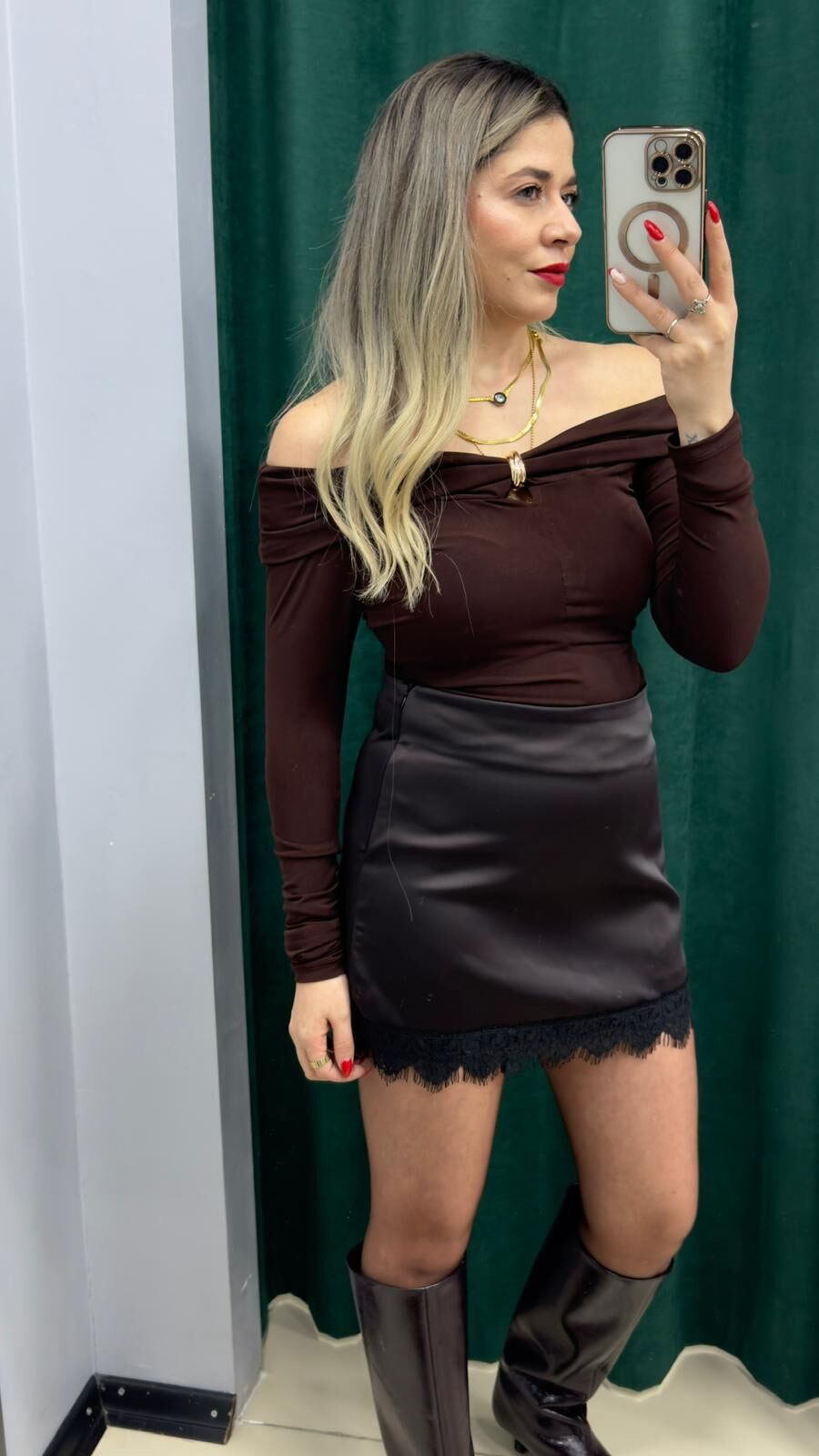 Madoona Yaka Bluz -KAHVE