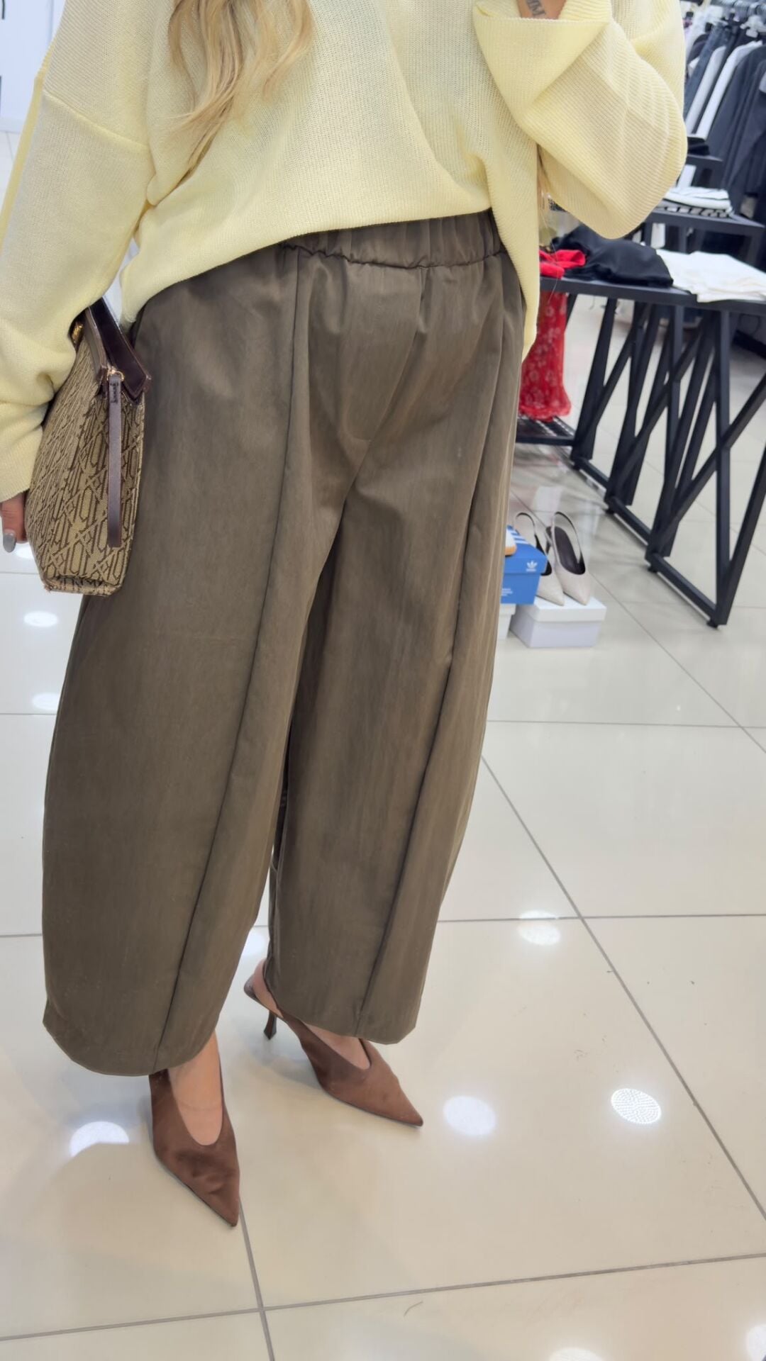 Beli Lastikli Bagy Pantolon-Haki