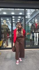 Beli Lastikli Bagy Pantolon-Kahve