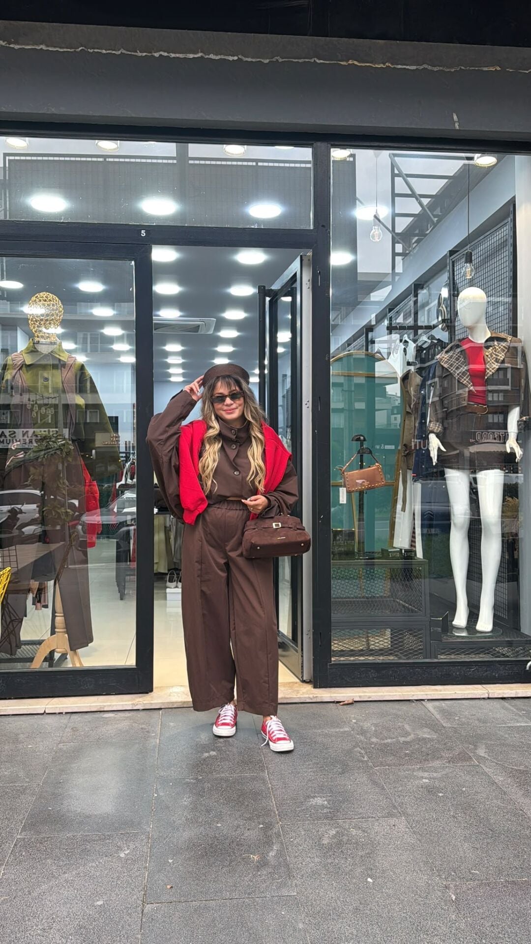 Beli Lastikli Bagy Pantolon-Kahve