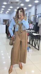 Beli Lastikli Bagy Pantolon-Vizon