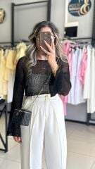 Ajurlu Crop Kazak-SİYAH