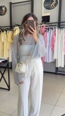 Ajurlu Crop Kazak-MAVİ