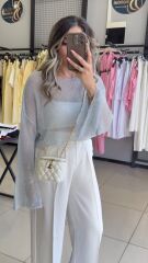 Ajurlu Crop Kazak-MAVİ