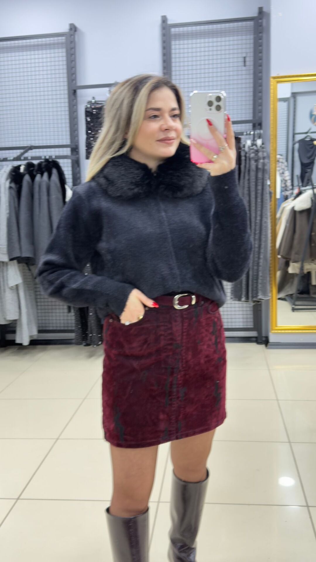 Kürkü Çıkabilen Hırka-SİYAH