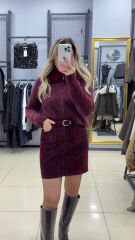 Kürkü Çıkabilen Hırka -BORDO