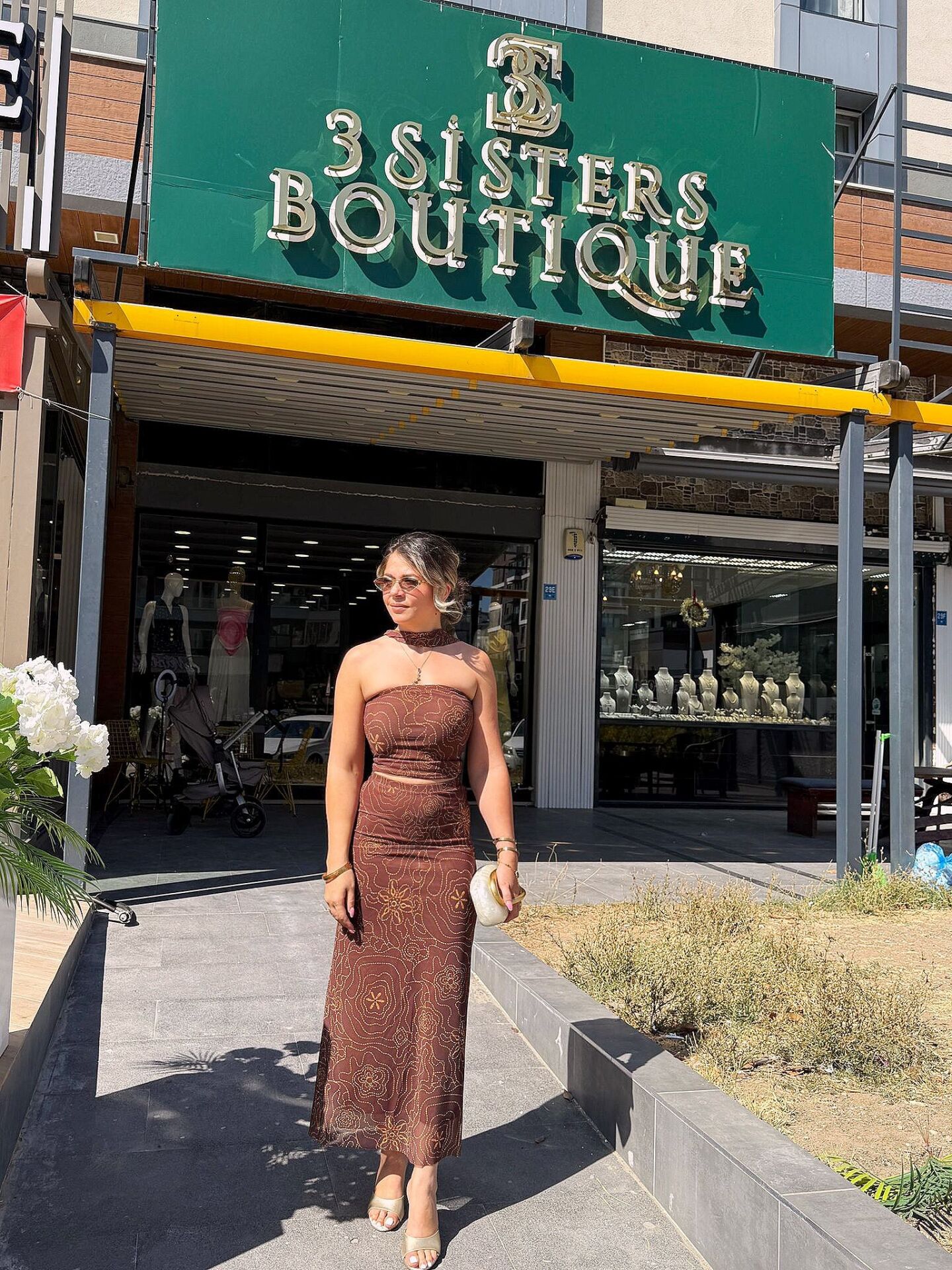 Desenli İkili Takım-KAHVE