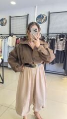 Süet Dik Yaka Ceket