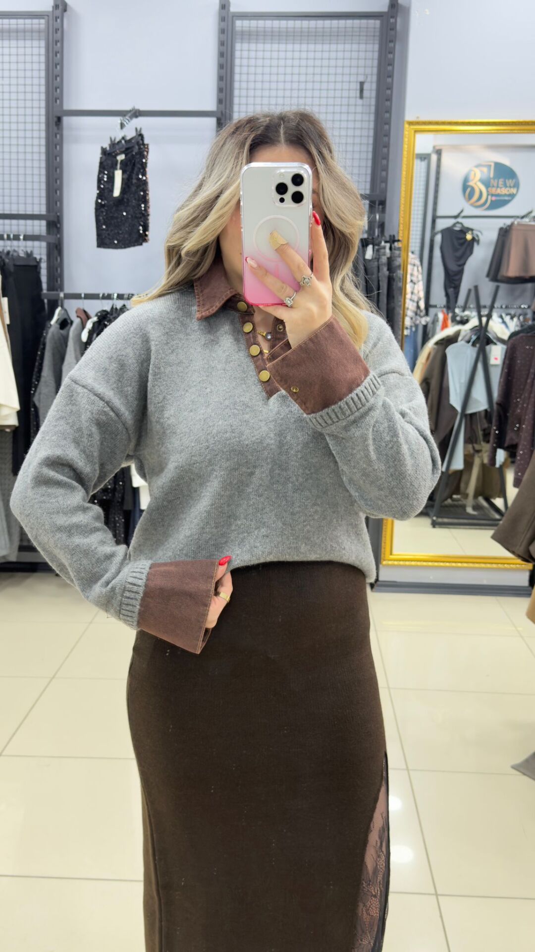 Polo Yaka Detaylı Kazak