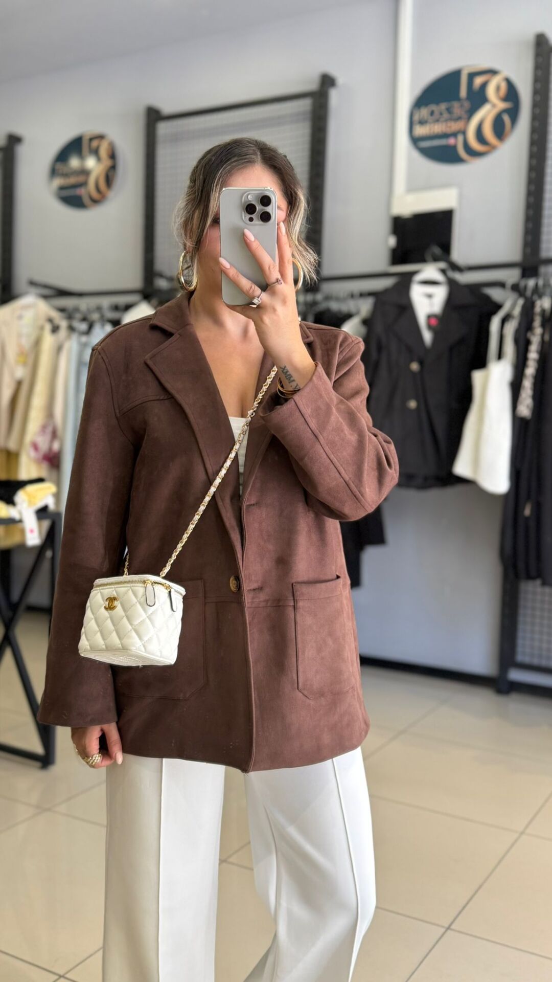 Marka Model Kuşaklı Süet Ceket-KAHVE