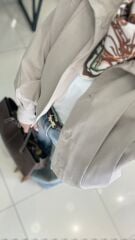 Taş Rengi Vatkalı Balon Ceket