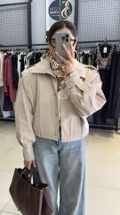 Taş Rengi Vatkalı Balon Ceket