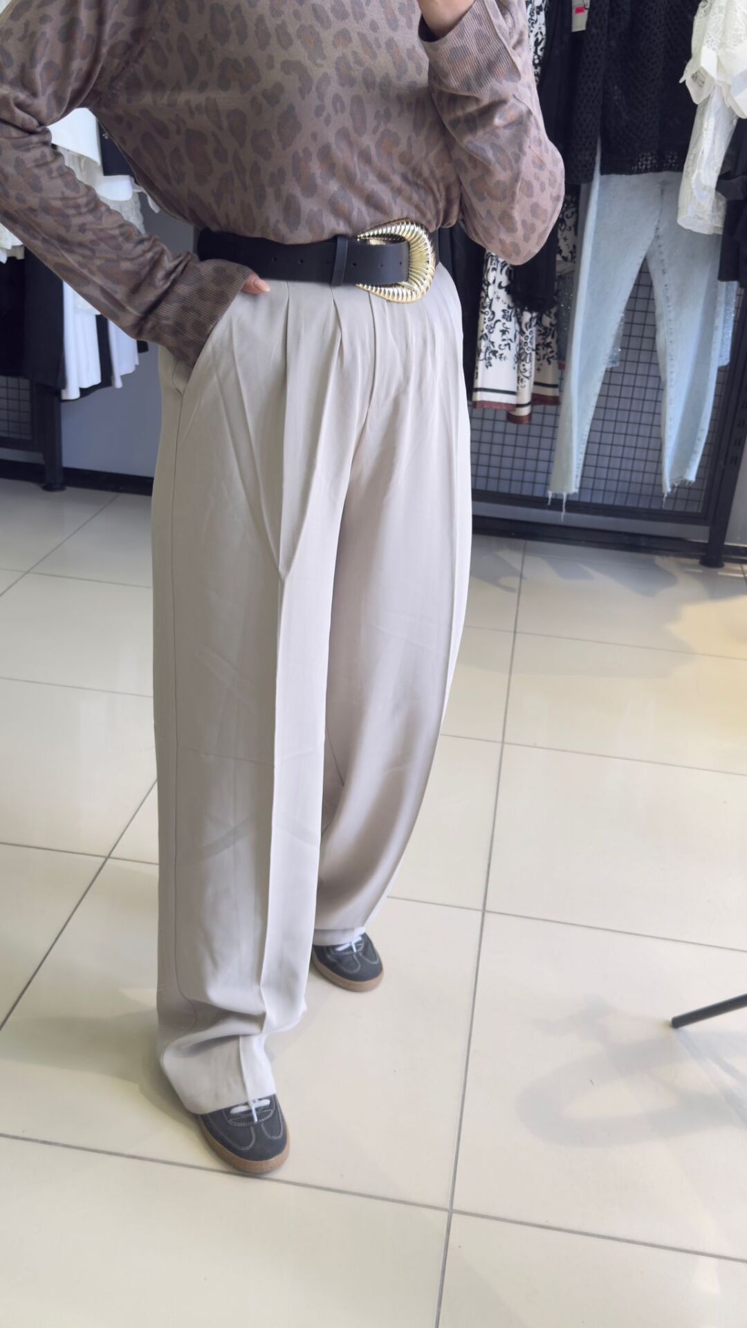 Belden Lastikli Palazzo Pantolon-TAŞ