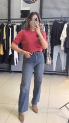 Kendinden Kemerli Kesik Paça jEAN