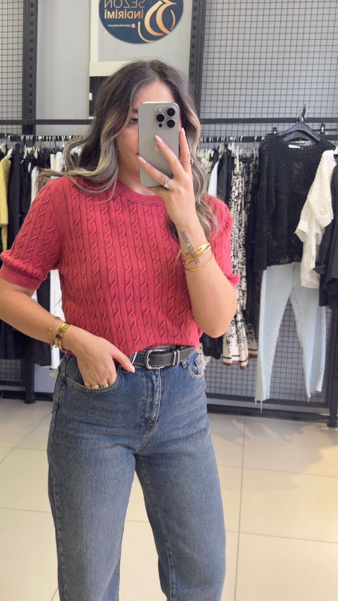 Marka Model Triko Bluz -KIRMIZI