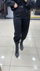 Kemerli Havuc Kesim Pantolon